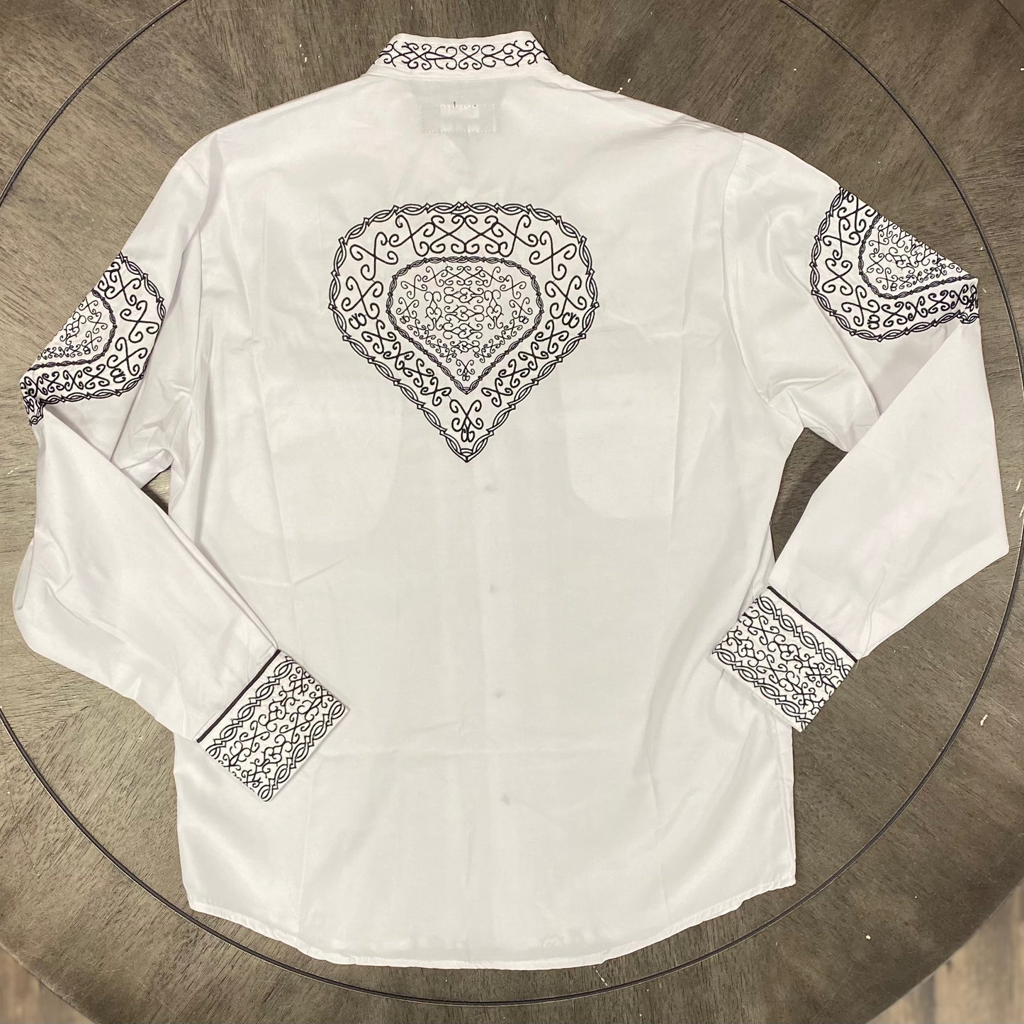 1009 - The American West Men's Embroidered Charro LS Button Shirt - White
