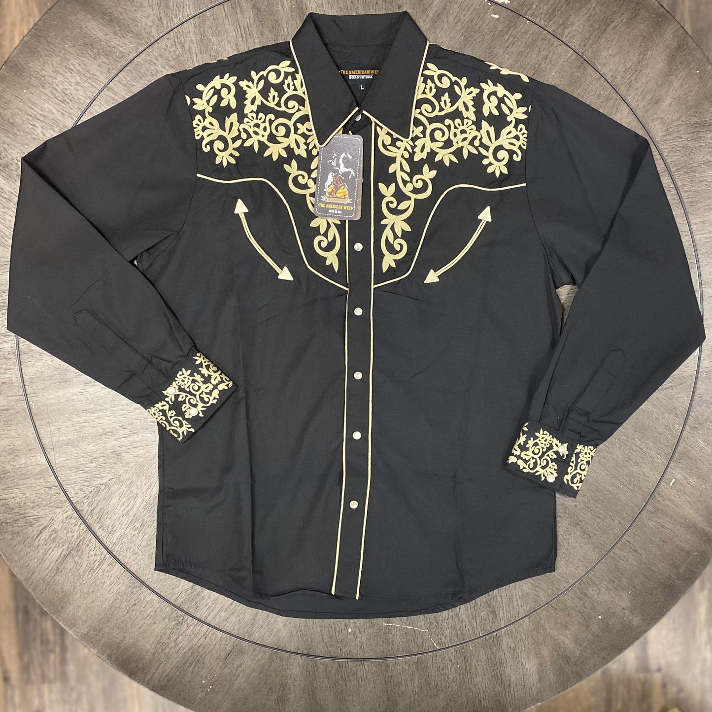 1013 - The American West Men's Embroidered LS Snap Shirt