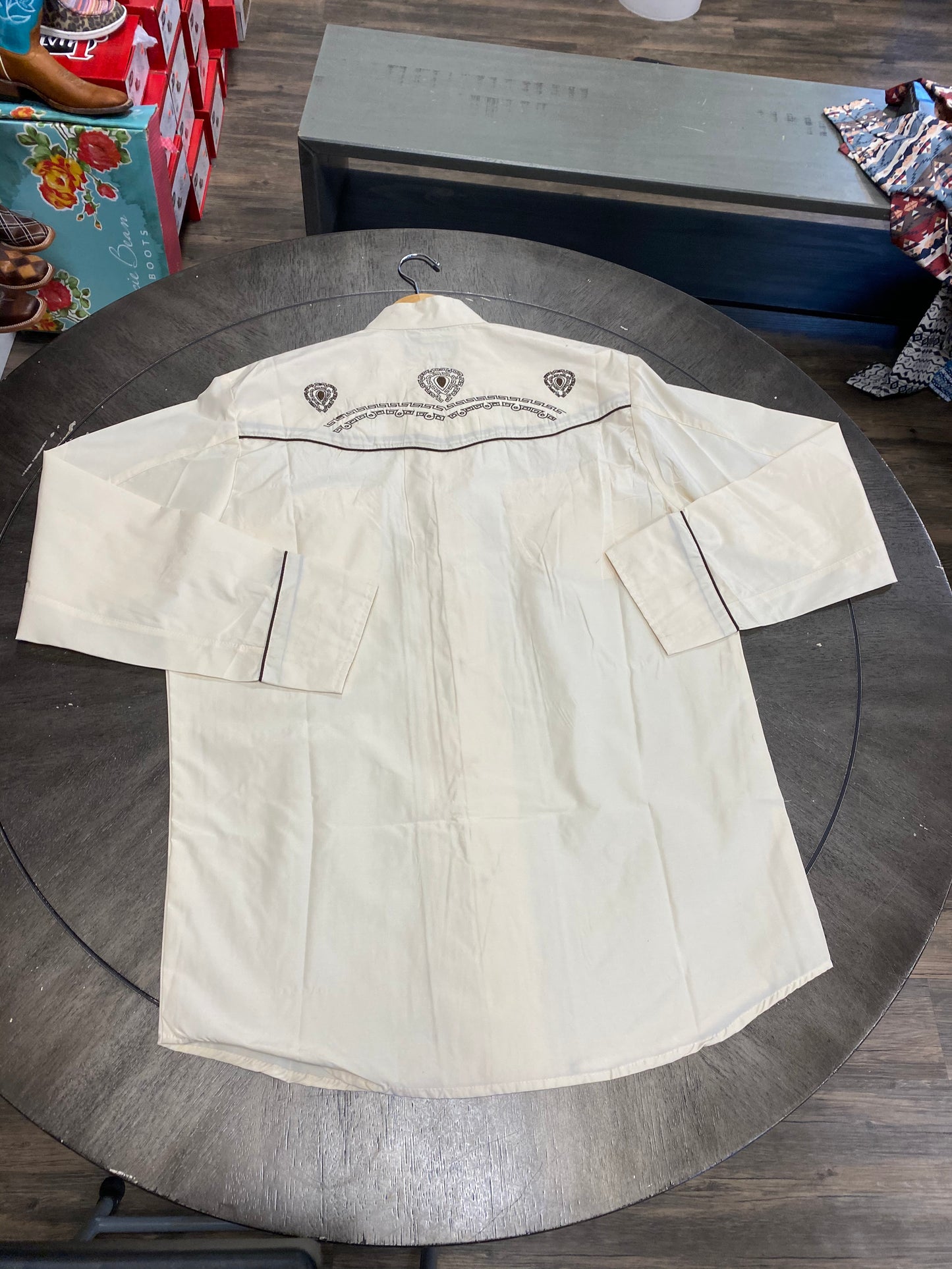 1009 - The American West Men's Embroidered Charro LS Button Shirt - Beige