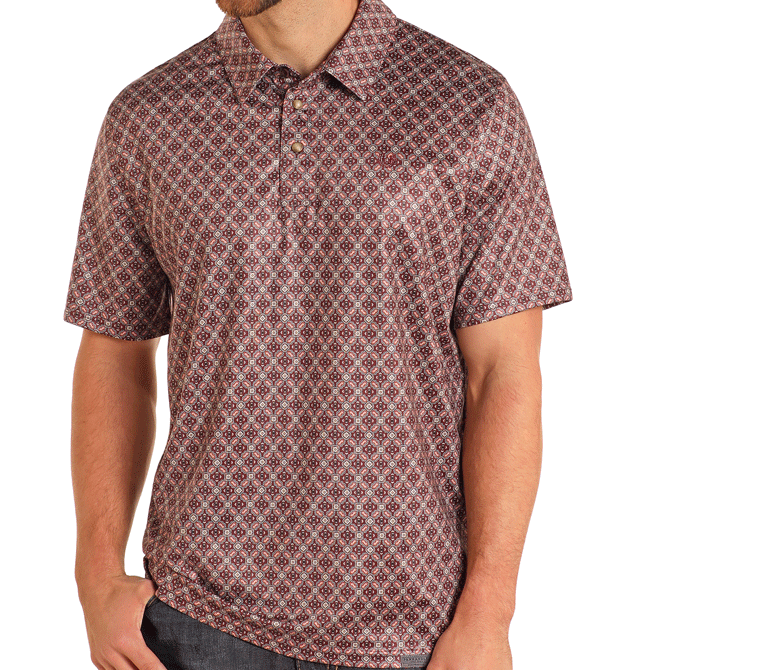 TM51T04915- Panhandle Men's Front Snap Polo- Red