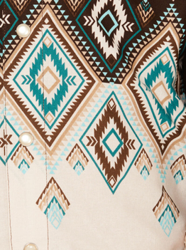 SBN2S04459-Panhandle Boy's Aztec Border Shirt- Brown