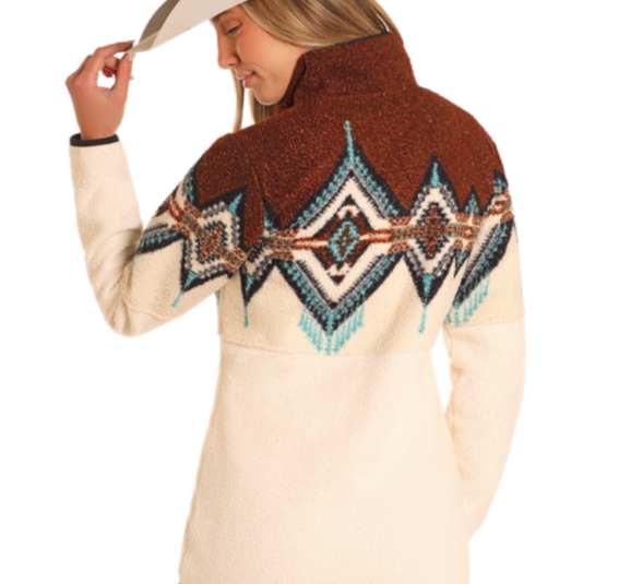 DW91CO4069-Powder River Women's Half Zip-Cream