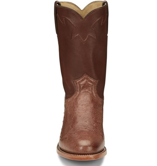 JE803 - Justin Men's Greer Boot - Antique Brown Smooth Ostrich