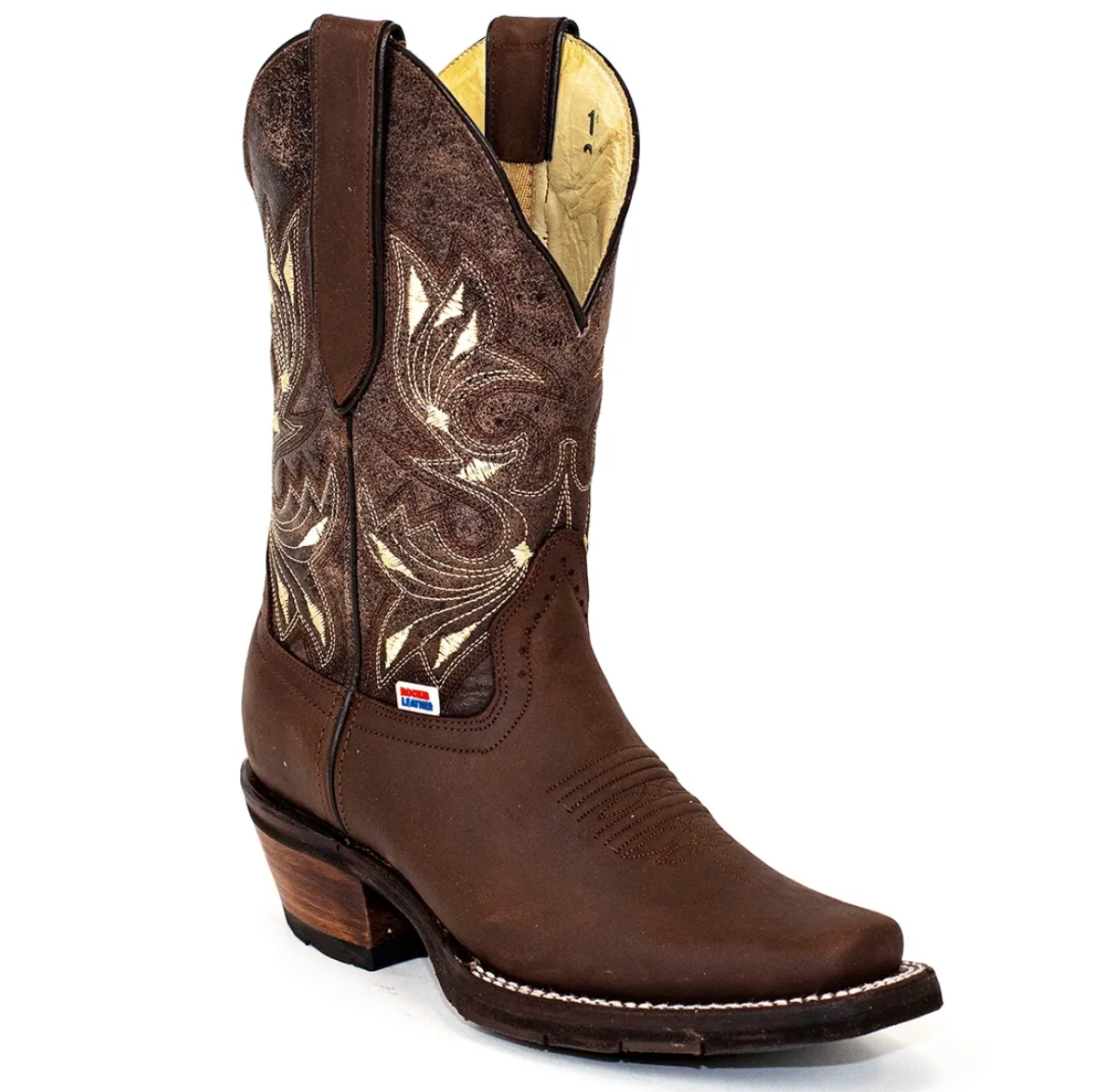 2133 - Rockin Leather Women's Dark Brown Western Boot With Narrow Square Toe
