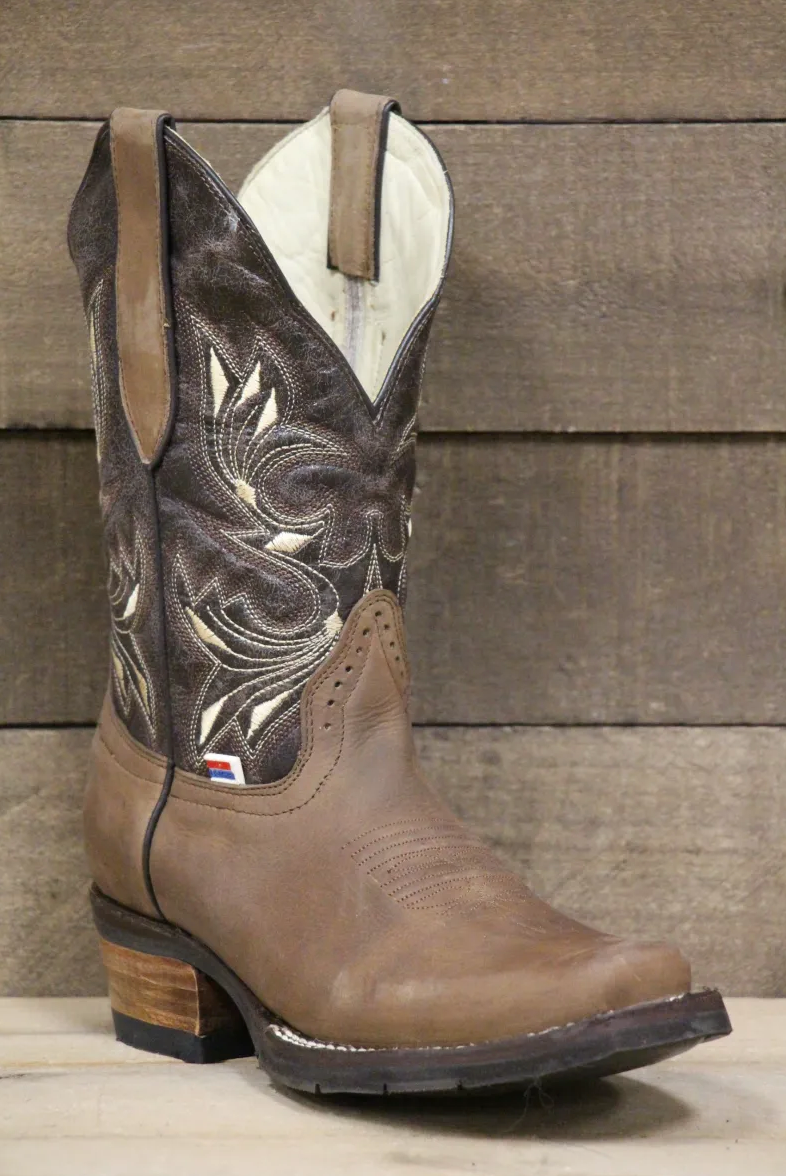 2133 - Rockin Leather Women's Dark Brown Western Boot With Narrow Square Toe