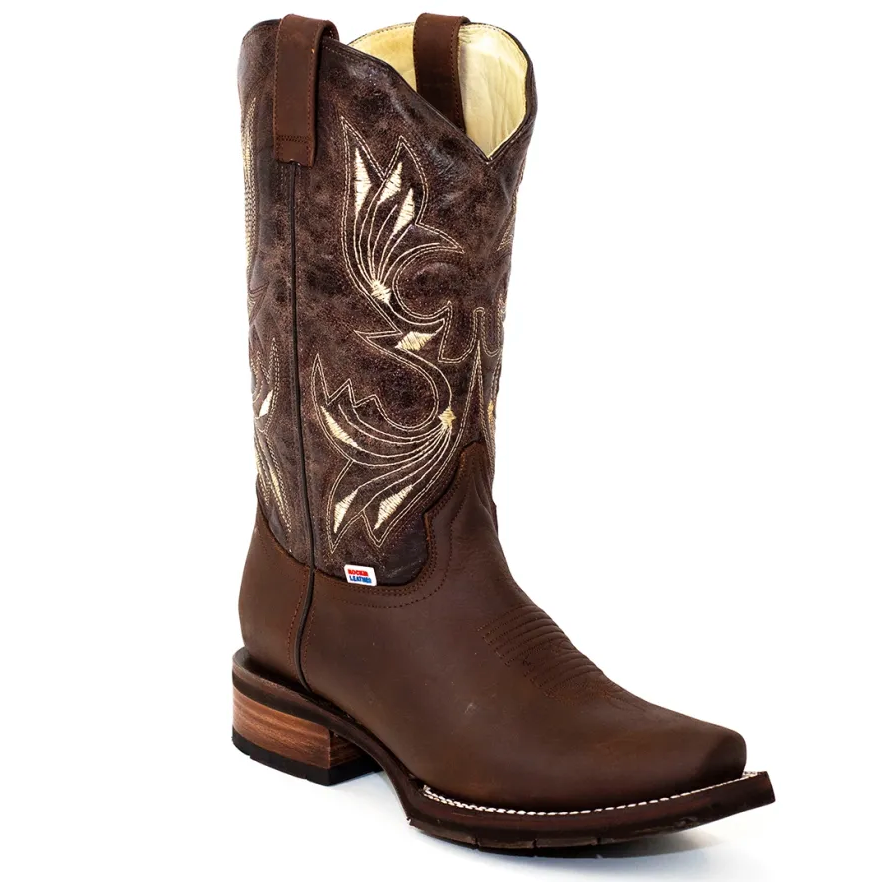 1126 - Rockin Leather Men's Chocolate Crater Square Toe Western Boot