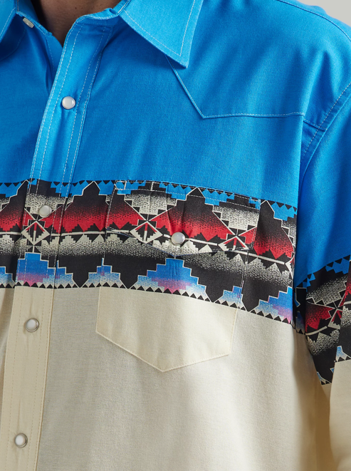 112324788 - Wrangler Men’s Checotah LS Western Snap Shirt - Multi Black