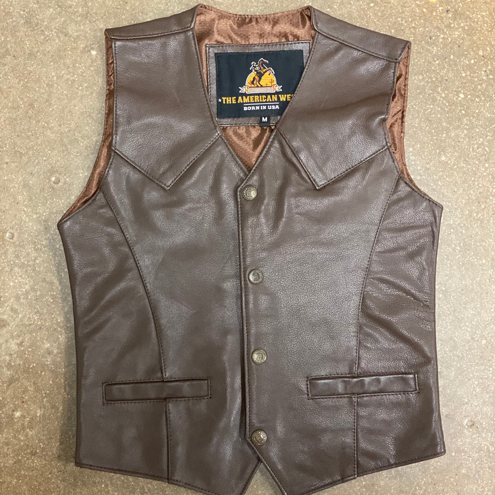 The American West Men's Brown Leather Vest
