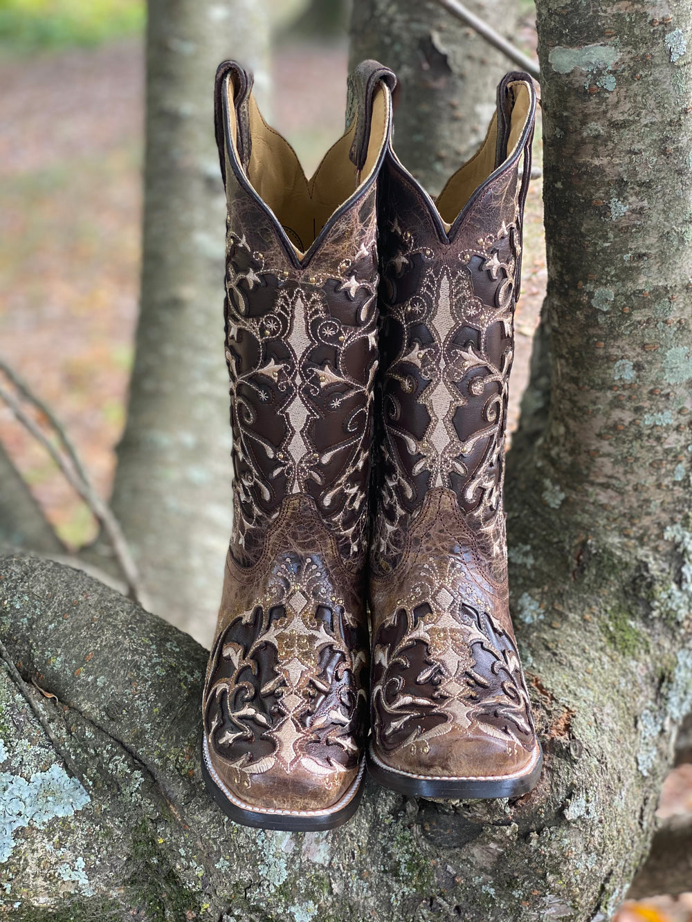 2815 - Rockin Leather Women’s Volcano Cafe Laser Cut Western Boots