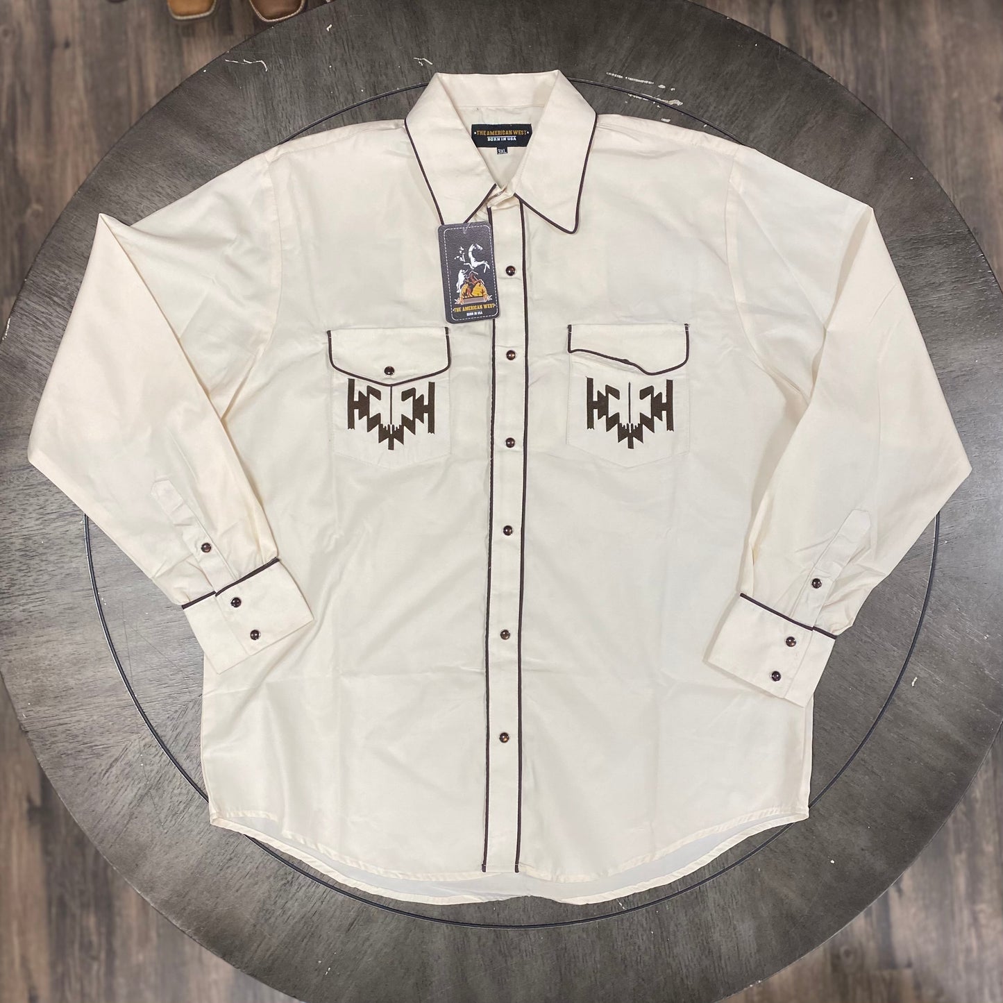 
                  
                    1024Beige/Brown - The American West Men's Embroidered LS Snap Shirt
                  
                