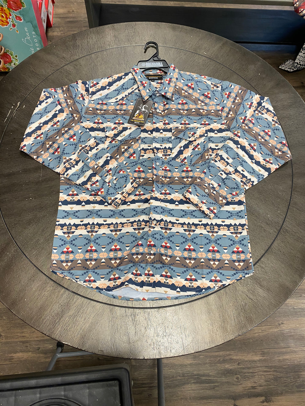 166 - The American West Men's LS Snap Shirt - Printed