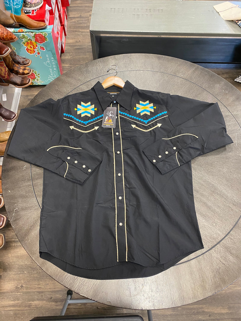 1020Black - The American West Men's Embroidered LS Snap Shirt