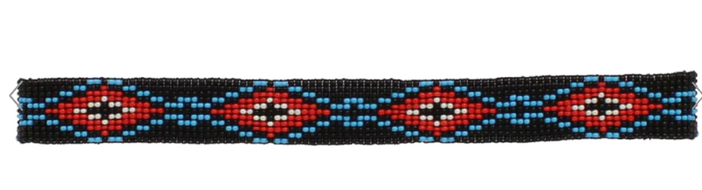 0272701 - Twister Hatband Beaded Stretch - BLK/ Red