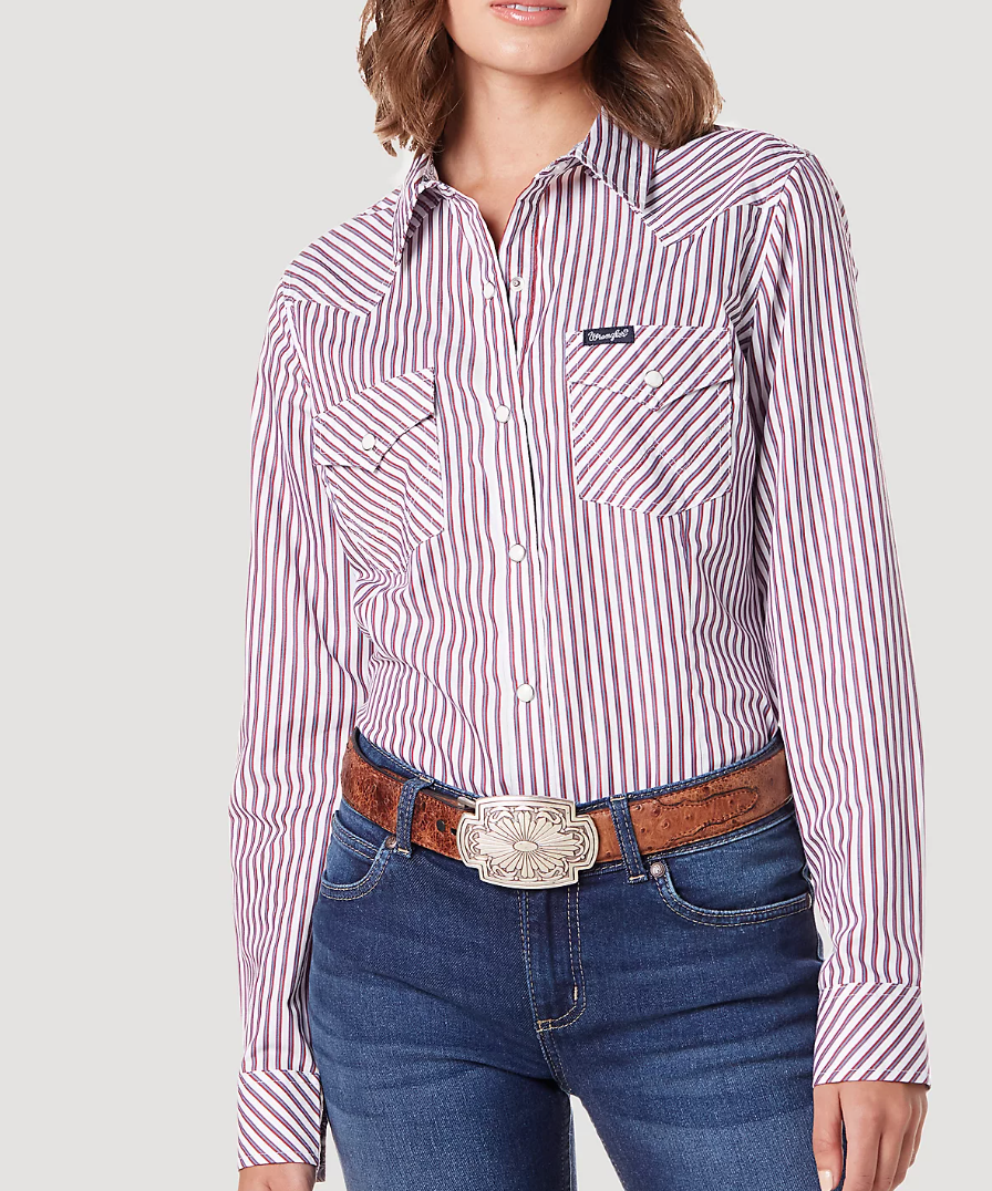 
                  
                    112336526 - Wrangler Women’s Retro LS Striped Western Snap Top - Stripe
                  
                