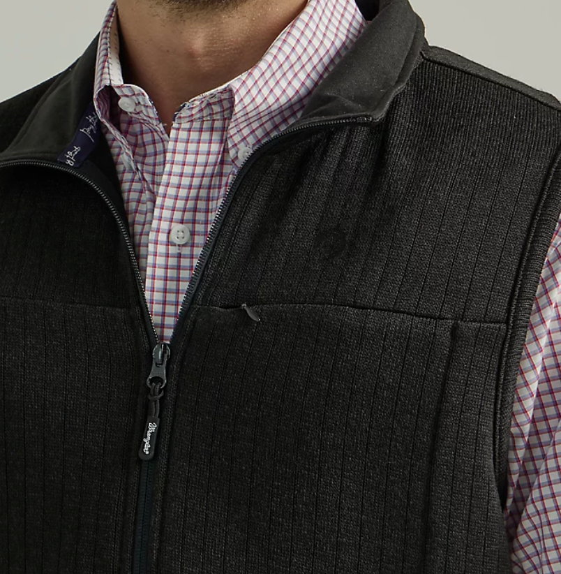 
                  
                    112334104- Wrangler George Strait Knit Zip Vest- Black
                  
                