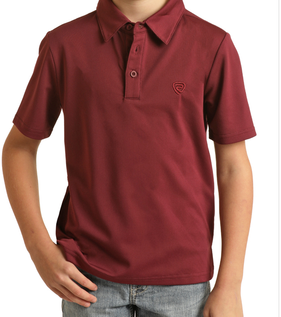 RRBT51RZMR-  Rock&Roll Denim Boy's Polo- RED