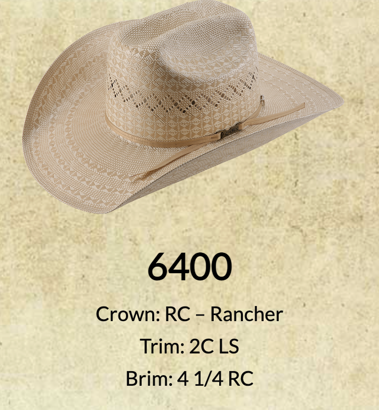 American Hat Company -  Open Crown - 6400 2CCHAM