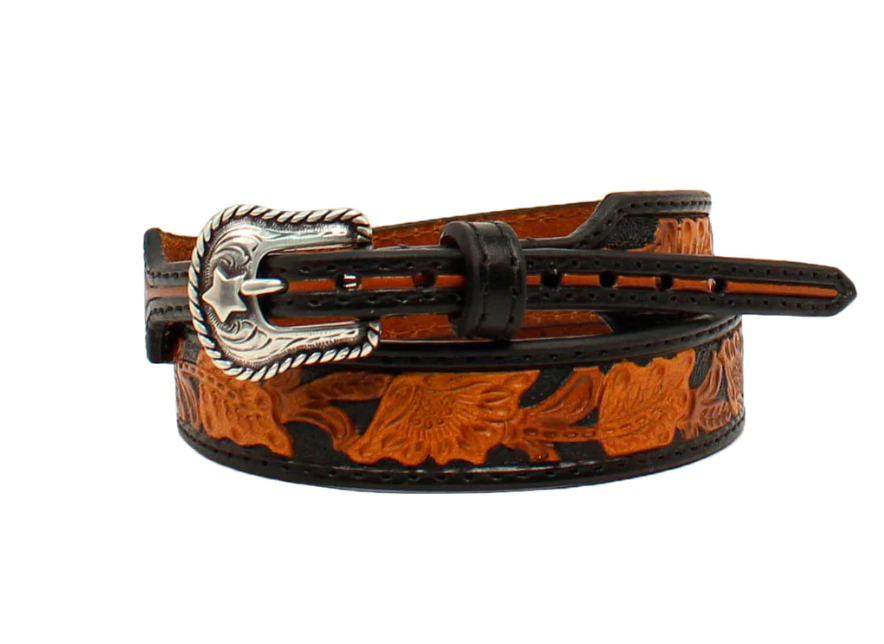 0204267- Nocona Western Tooled Brown Leather Hat Band