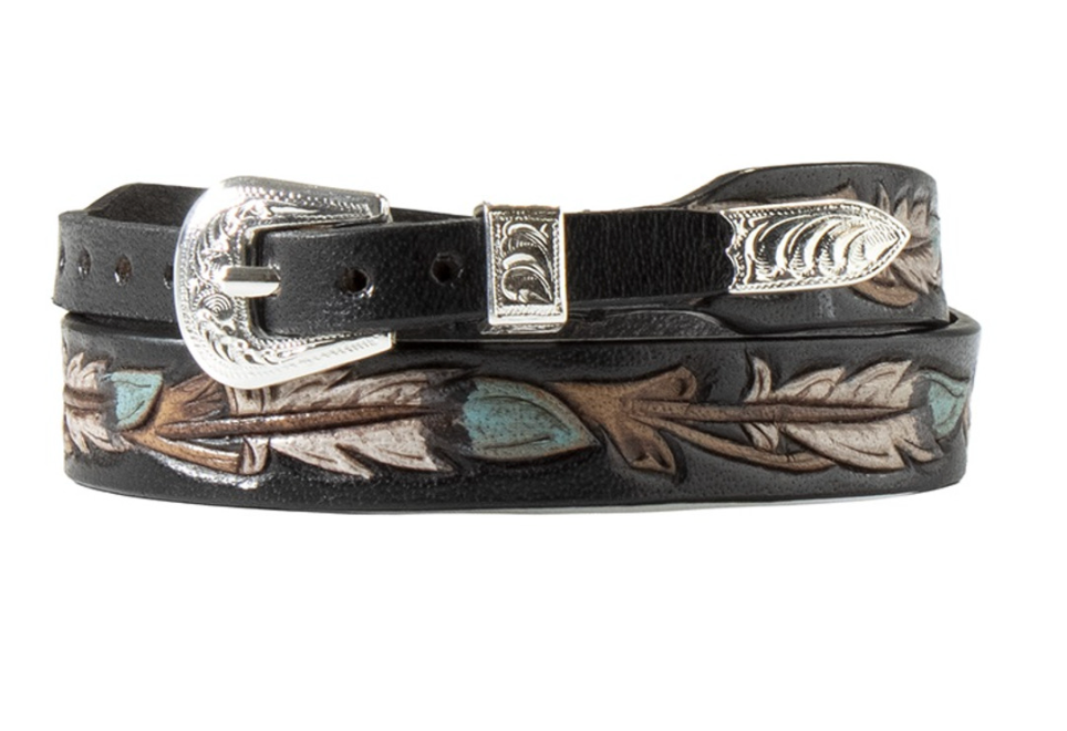 0280901- Twister Western Tooled Brown Leather Hat Band