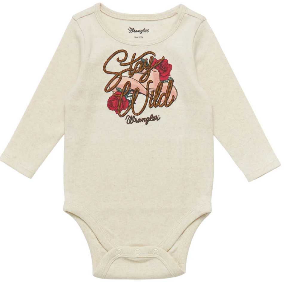 112353057- Wrangler Girl's Onesie- Oatmel