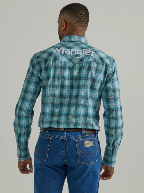 
                  
                    112330339 - Wrangler Men’s Logo LS Western Snap Shirt - Larkspur
                  
                