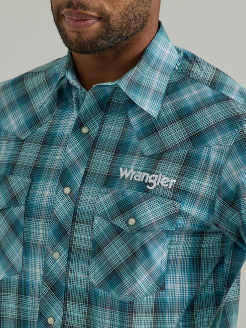 
                  
                    112330339 - Wrangler Men’s Logo LS Western Snap Shirt - Larkspur
                  
                