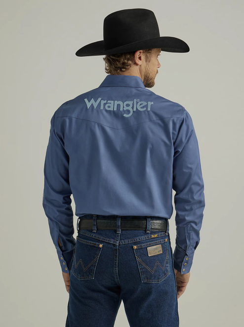 
                  
                    112330340 - Wrangler Men’s Logo LS Western Snap Shirt - Bijou Blue
                  
                