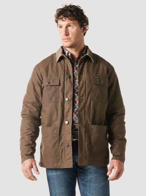 
                  
                    112336456 - Wrangler Men’s Western Lined Canvas Barn Coat - Waxed Chocolate Chip
                  
                