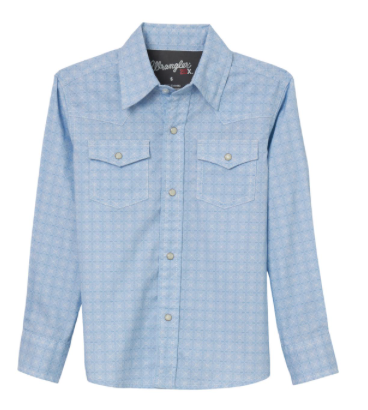 112344694 - Boys Wrangler® 20X® Competition - Advanced Comfort Shirt - Blue