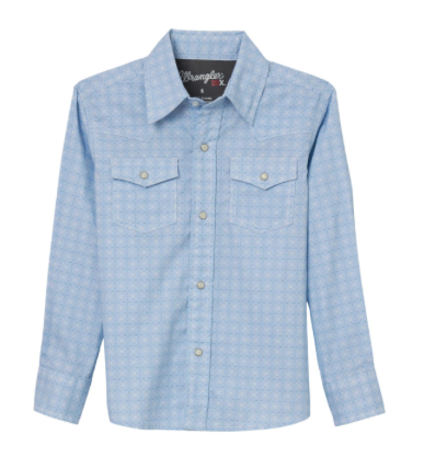 112344694 - Boys Wrangler® 20X® Competition - Advanced Comfort Shirt - Blue