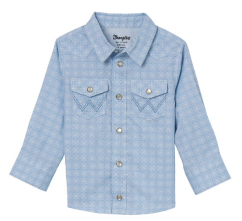 112344685 - Wrangler® Baby Boy Western Shirt - Blue