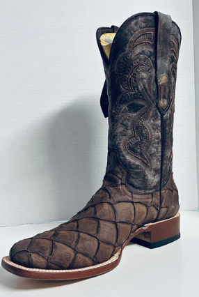 TM205559 -Tanner Mark Men's Boot - Print Monster Fish Blue Tobacco