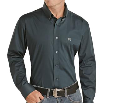 PMB2S03154- Panhandle Men's LS Button - Black