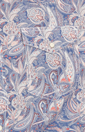 
                  
                    112346039 -Wrangler 20X Men's Denim Blue and Red Paisley Long Sleeve Western Shirt
                  
                