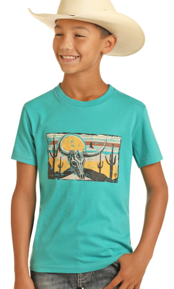 BB21T04423 - Boy's Graphic Tee by Rock & Roll ~ Turquoise