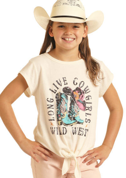 BG21T04363- Girls Boot Graphic Tee Natural