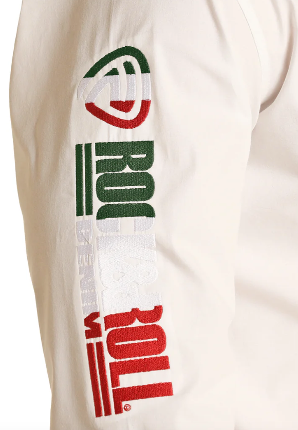 
                  
                    RRMSOSR0ZY - Men's Rock & Roll White Mexico Embroidered Snap Shirt
                  
                
