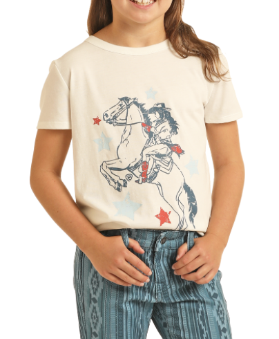 BG21T04006- Girls HORSE GRAPHIC TEE