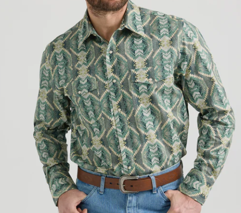 112351472- Wrangler Men's Checotah- Green