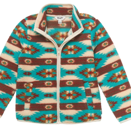 112353031- Wrangler Girl's Multicolor Sherpa Full Zip