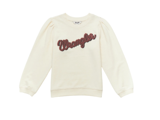 112353047-Wrangler Girl's Crewneck - Cream