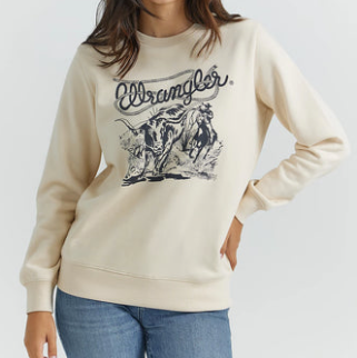 11235012- Wrangler Women's Crewneck- Cream