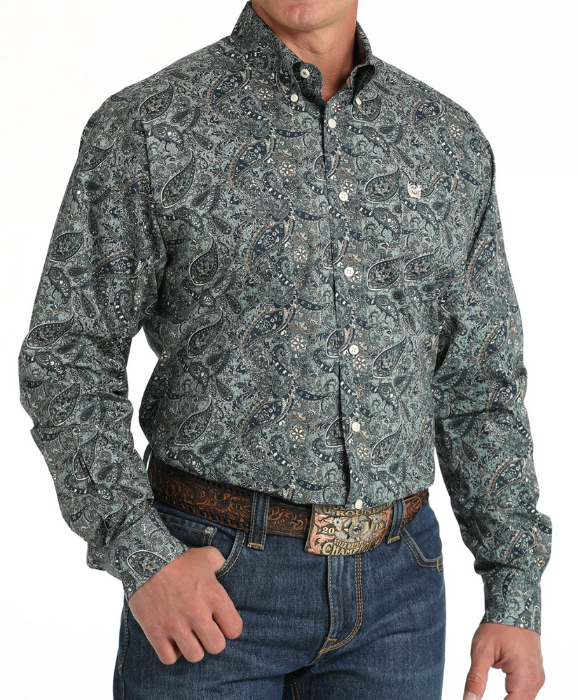 
                  
                    MTW1105811-Cinch Men's Paisley Print- Green
                  
                