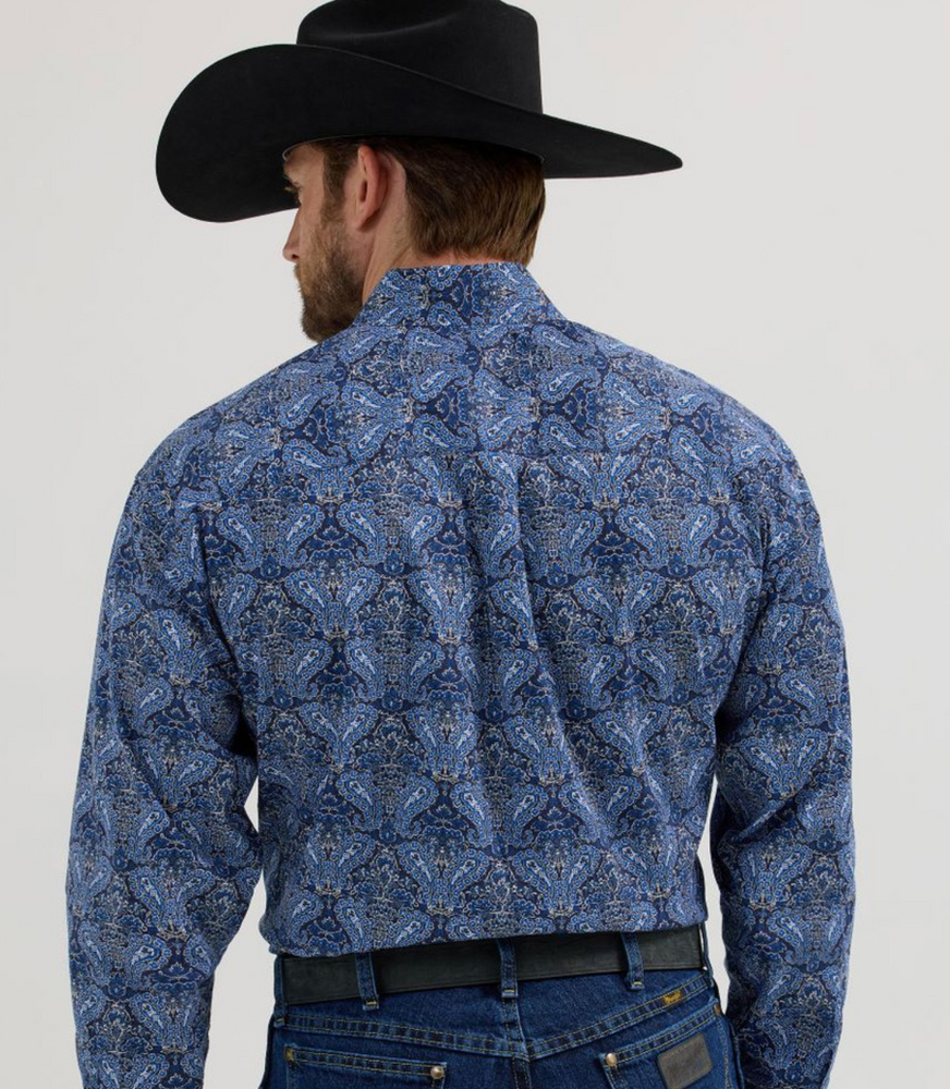 
                  
                    112356605-Wrangler Men's George Strait Paisley Print- Blue
                  
                