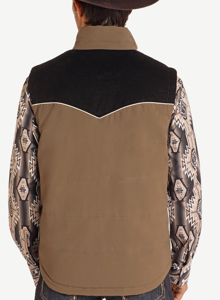 
                  
                    VM98C04410-Rock And Roll Denim Vintage Puffer Vest- Tan
                  
                
