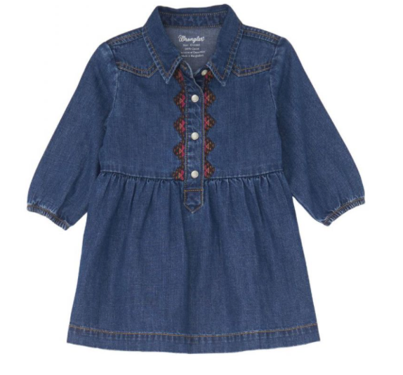 112356563-Wrangler infant Girl's Denim Dress- Blue