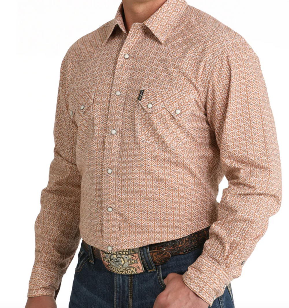 MTW1301078-Cinch Men's Modern Fit Snap LS- Gold