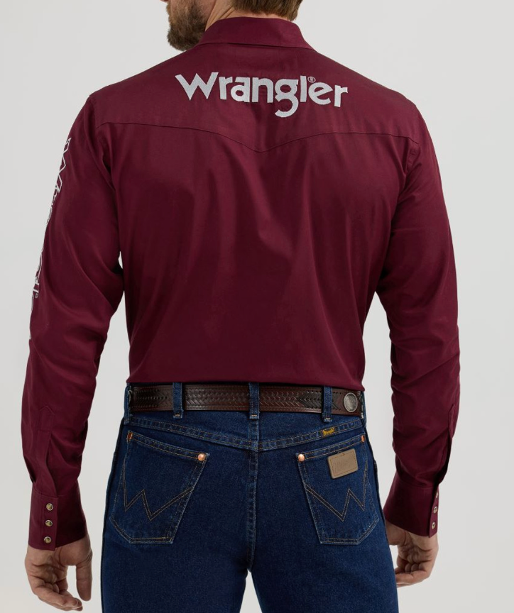 
                  
                    112355405-Wrangler Men's Solid Snap LS- Burgundy
                  
                