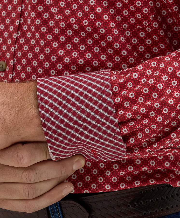 
                  
                    112356601-Wrangler Men's George Strait LS Button Up- Red
                  
                