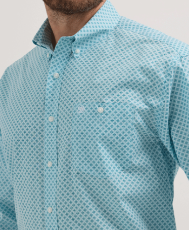 
                  
                    112355323-WRANGLER CLASSIC RELAXED FIT TEAL PRINT - MENS SHIRT
                  
                